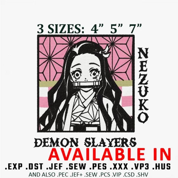 Nezuko Demon Slayer Embroidery Design, Anime design, Anime s - Inspire  Uplift