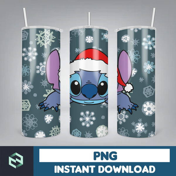 Christmas Stitch Tumbler Wrap, Stitch Sublimation Designs, 20 oz Stitch Tumbler, Cartoon Christmas Tumbler PNG (112).jpg