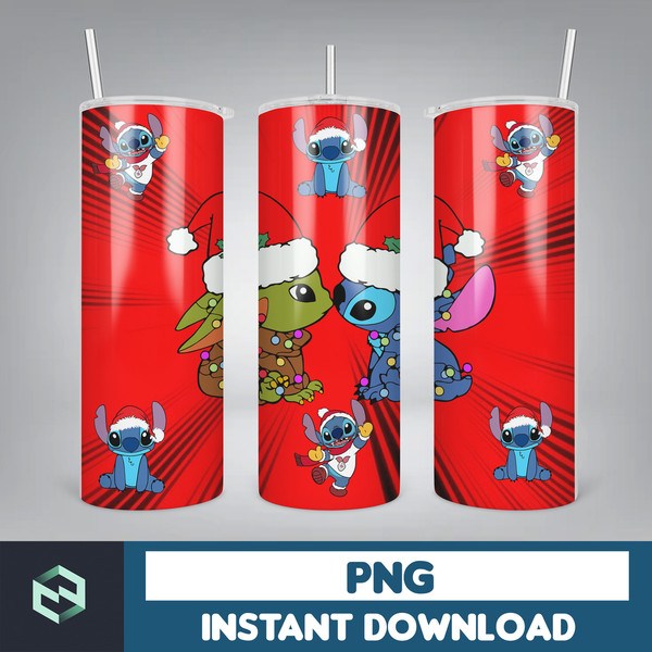 Christmas Stitch Tumbler Wrap, Stitch Sublimation Designs, 20 oz Stitch Tumbler, Cartoon Christmas Tumbler PNG (23).jpg