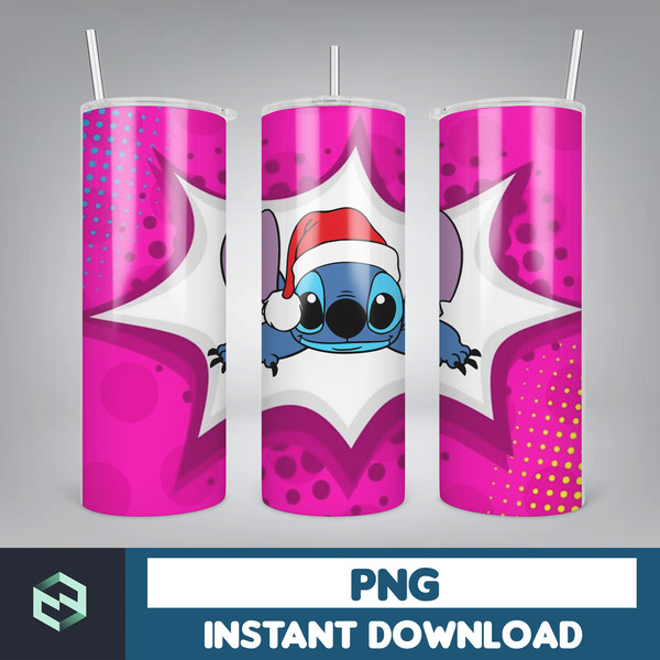 Christmas Stitch Tumbler Wrap, Stitch Sublimation Designs, 20 oz Stitch Tumbler, Cartoon Christmas Tumbler PNG (34).jpg