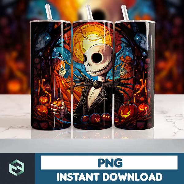 Halloween Tumbler Wrap, 20 oz Skinny Tumbler Sublimation Design, Straight Tumbler Wrap PNG, Spooky Fall PNG (18).jpg