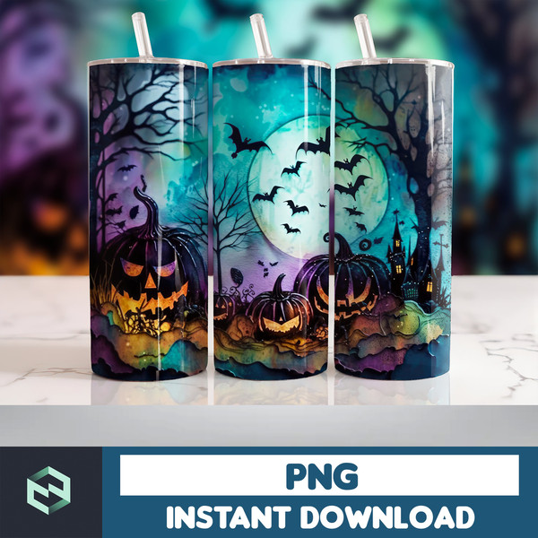 Halloween Tumbler Wrap, 20 oz Skinny Tumbler Sublimation Design, Straight Tumbler Wrap PNG, Spooky Fall PNG (161).jpg