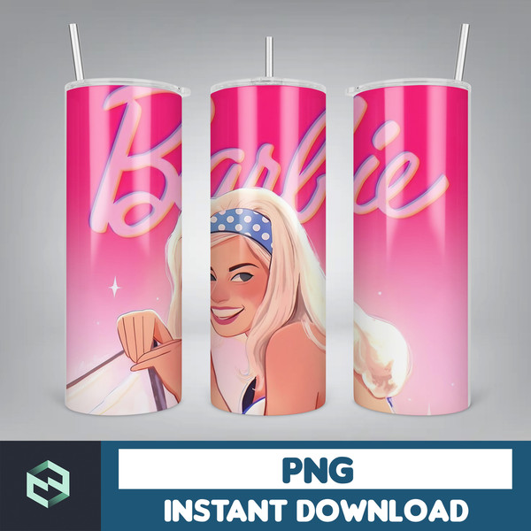 Barbie Tumbler, Barbie Tumbler PNG, Barbie Sublimation Wraps, Digital Download (15).jpg