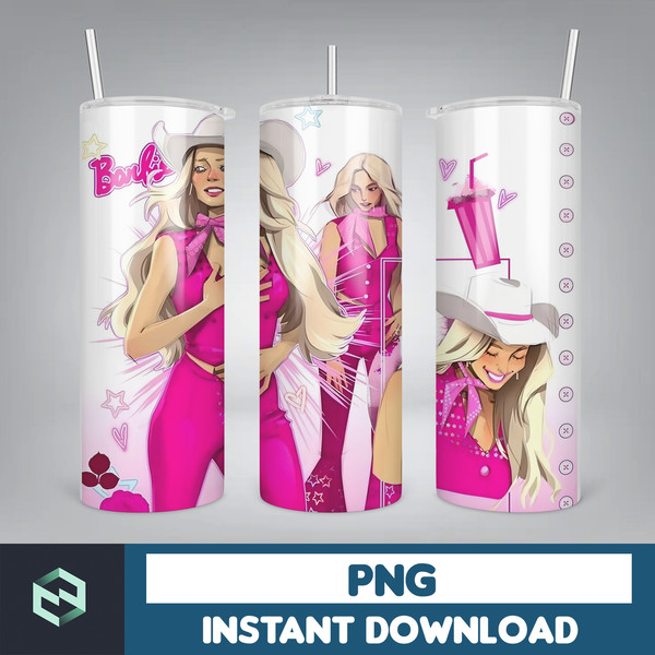 Barbie Tumbler, Barbie Tumbler PNG, Barbie Sublimation Wraps, Digital Download (33).jpg