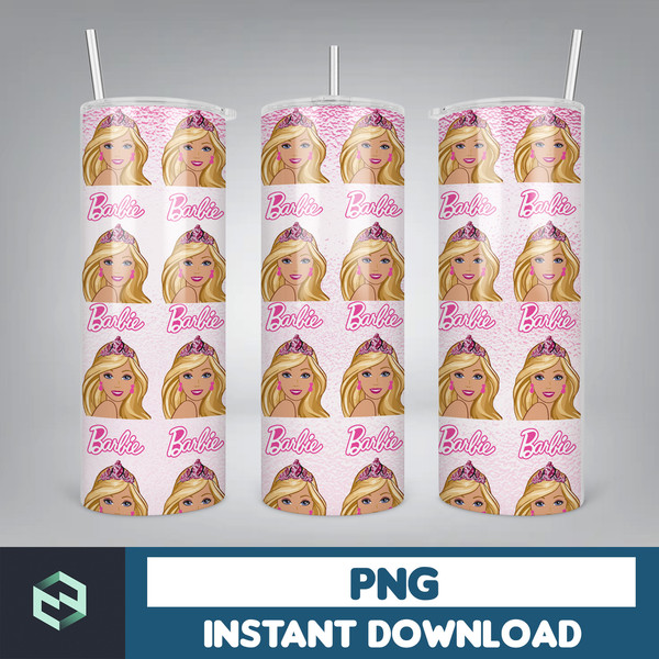 Barbie Tumbler, Barbie Tumbler PNG, Barbie Sublimation Wraps, Digital Download (66).jpg