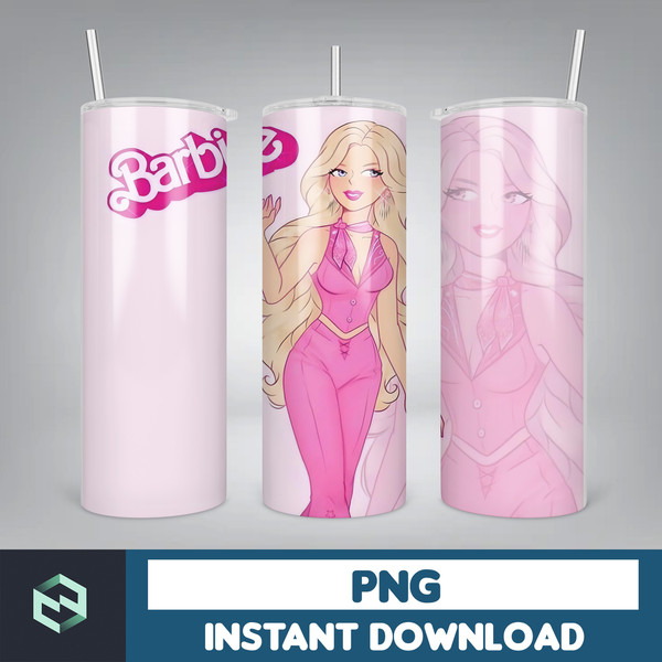 Barbie Tumbler, Barbie Tumbler PNG, Barbie Sublimation Wraps, Digital Download (7).jpg