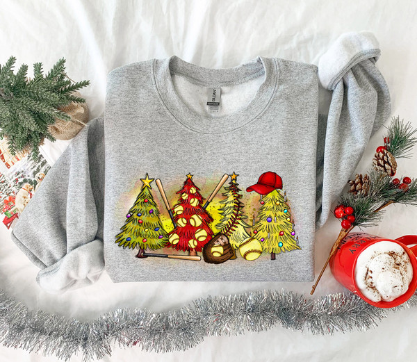 Christmas Baseball Tree Sweatshirt, Christmas Sweatshirt, Christmas Hoodie, Christmas Tree Sweatshirt, Baseball Sweatshirt, Winter Sweater - 2.jpg