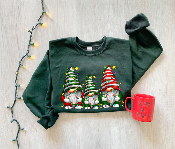 Christmas Gnomes Sweatshirt, Merry Christmas Sweatshirt, Buffalo Plaid Gnomes, Cute Gnomes Sweatshirt, Christmas Gift, Holiday Sweatshirt - 3.jpg