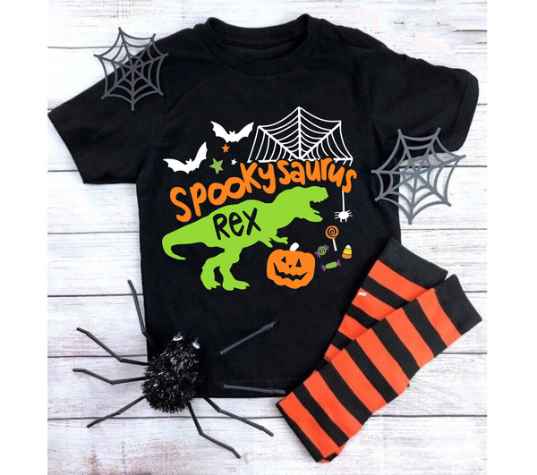 Halloween Dinosaur SVG, Spooky Saurus Rex SVG, T-Rex with Pumpkin, Halloween SVG, Halloween Shirt svg, Halloween Costume Svg,Cricut Cut File - 4.jpg