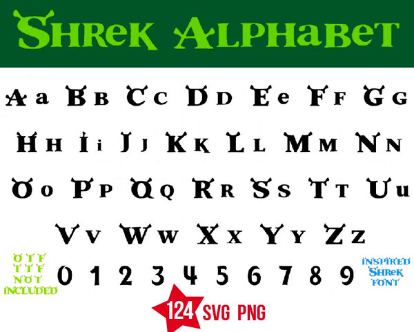 Shrek Alphabet svg Bundle, Shrek Monogram svg, Shrek Font sv - Inspire ...