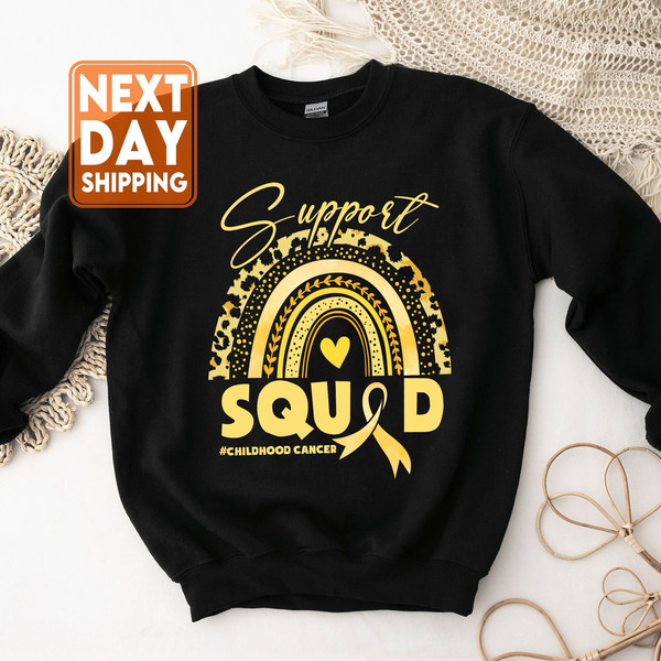 Support Squad Childhood Cancer Awareness Sweatshirt, Breast Cancer Shirt, Motivational Shirt, Childhood Cancer Awareness Shirt - 1.jpg