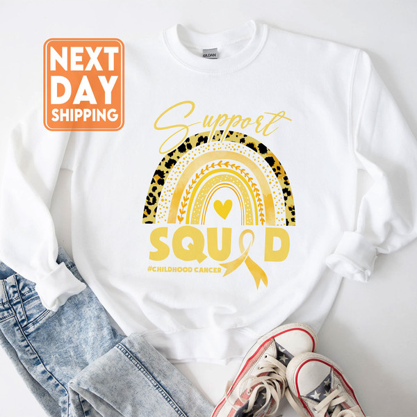 Support Squad Childhood Cancer Awareness Sweatshirt, Breast Cancer Shirt, Motivational Shirt, Childhood Cancer Awareness Shirt - 3.jpg
