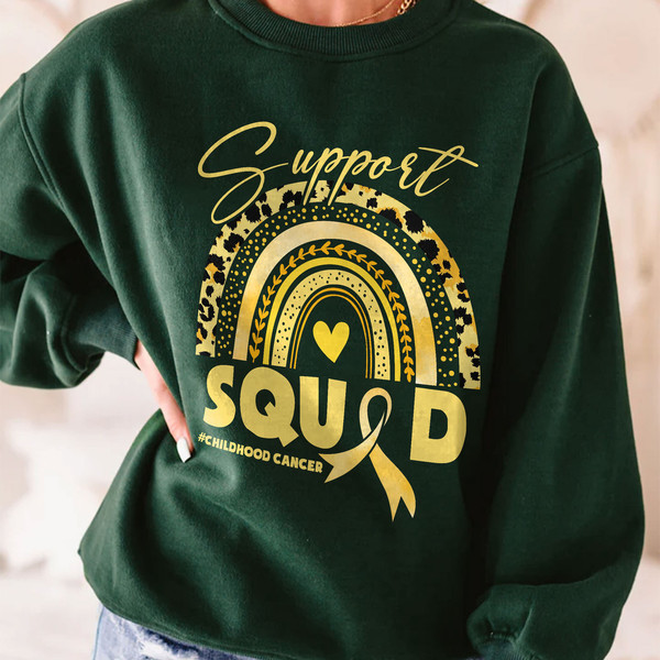 Support Squad Childhood Cancer Awareness Sweatshirt, Breast Cancer Shirt, Motivational Shirt, Childhood Cancer Awareness Shirt - 5.jpg