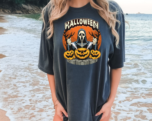 Comfort Colors® Ghostface Halloween Shirt, Halloween Outfit, Halloween Shirt, Horror Movie Shirt, Pumpkin Shirt,Spooky Season Skeleton Shirt - 1.jpg