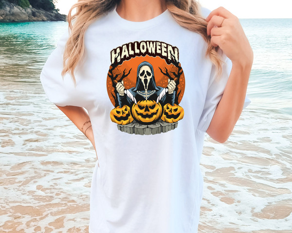 Comfort Colors® Ghostface Halloween Shirt, Halloween Outfit, Halloween Shirt, Horror Movie Shirt, Pumpkin Shirt,Spooky Season Skeleton Shirt - 5.jpg