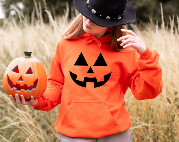 Pumpkin Cute Halloween Party Sweat ,Halloween Shirts, Jack-O-Lantern Sweatshirt, Women's Halloween Hoodie ,Spooky Season Pumpkin Sweater - 1.jpg