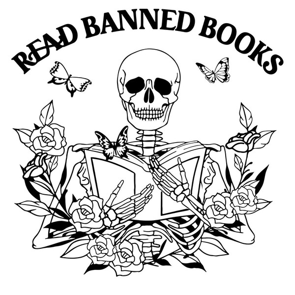 Floral Skeleton Reading a Book Svg, Book Lover Svg, Reading - Inspire ...