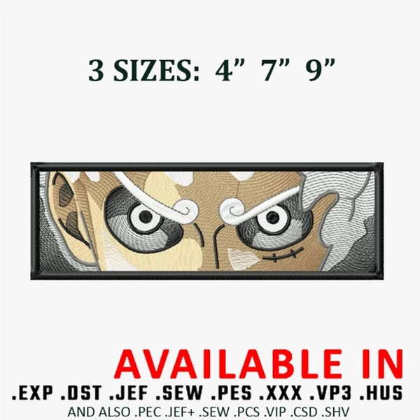 Luffy g5 eyes Embroidery Design