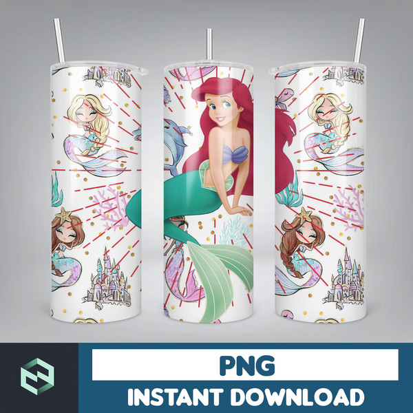 20 Oz Little Mermaid Tumbler Cup Design