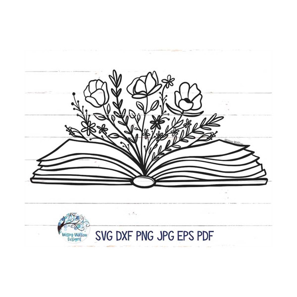 Floral Book SVG, Book with Flowers Svg, Book Svg, Reading Sv - Inspire ...