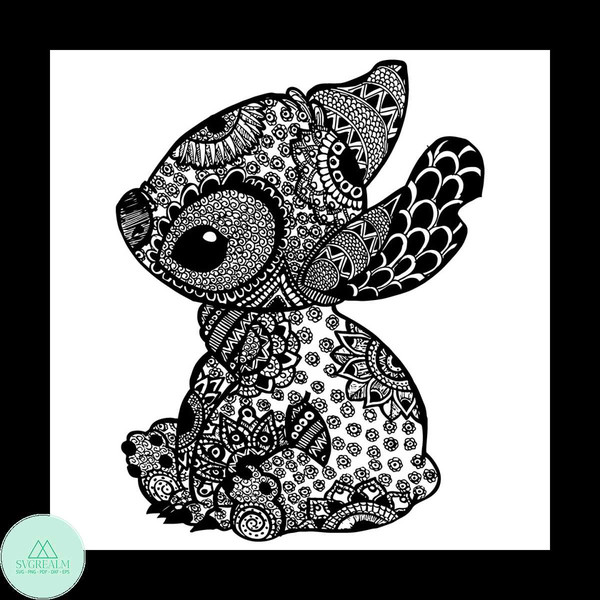 Coloriage Stitch Mandala Svg, Lilo And Stitch Svg, Disney Sv