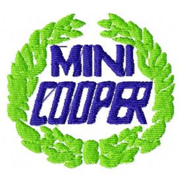 Mini cooper logo embroidery design