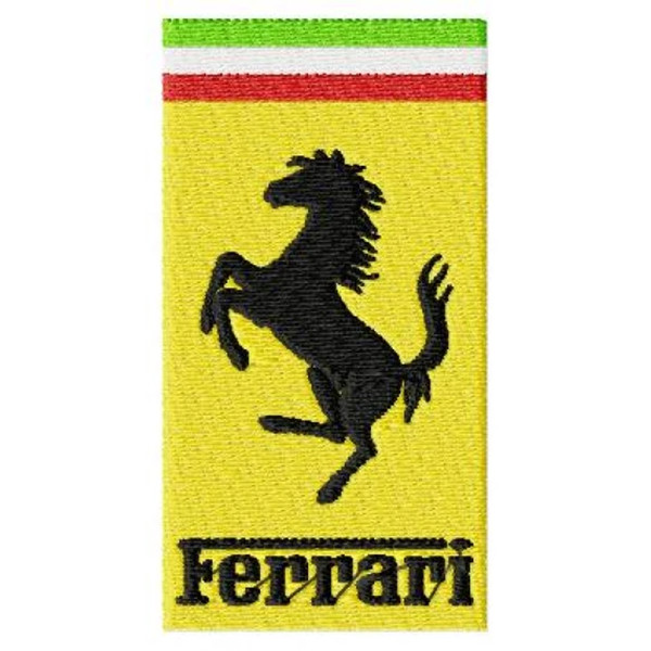 Ferrari italia logo embroidery design