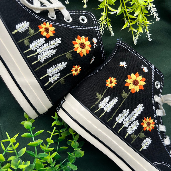 Converse High TopsEmbroidered Converse Custom Converse Garden Of Reeds And SunflowersFlower ConverseCustom Logo Converse1970s - 3.jpg