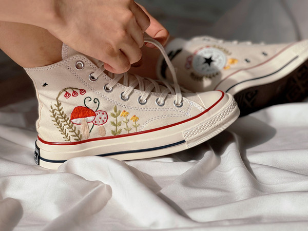 Embroidered Converse High TopsMushroom ConverseEmbroidered Red Mushrooms And Yellow FlowerKawaii MushroomMushroom Gifts - 7.jpg