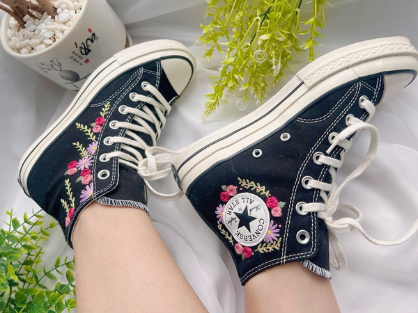 Embroidered Converse Wedding ConverseConverse High Tops Chuck Taylor 1970sCustom Rose StripEmbroidered Rose Logo - 5.jpg