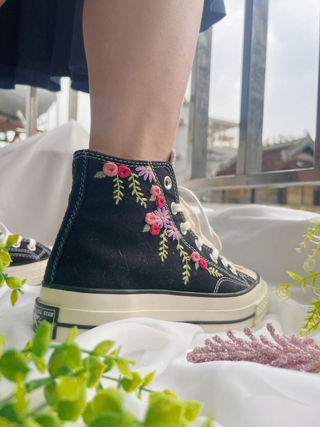 Embroidered Converse Wedding ConverseConverse High Tops Chuck Taylor 1970sCustom Rose StripEmbroidered Rose Logo - 7.jpg