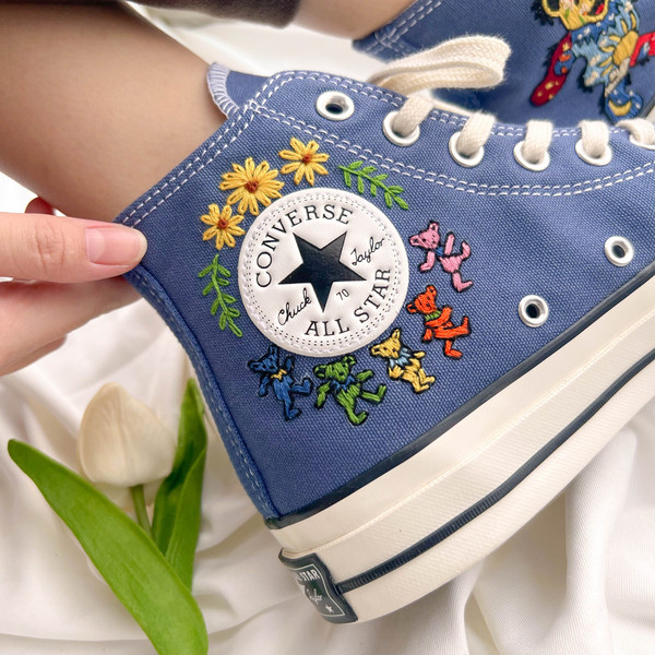 Embroidered ConverseConverse Hi TopsEmbroidered Colorful Bear Converse High Tops Chuck Taylor 1970s - 5.jpg