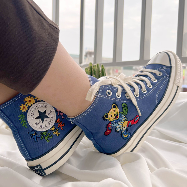 Embroidered ConverseConverse Hi TopsEmbroidered Colorful Bear Converse High Tops Chuck Taylor 1970s - 7.jpg
