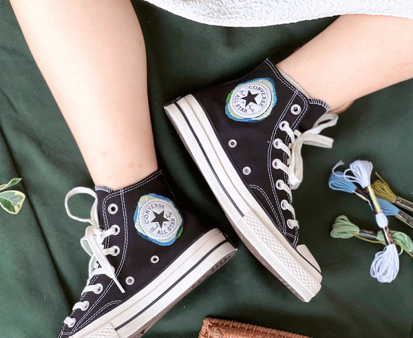 Embroidered ConverseCustom Converse PetEmbroidered Converse High Tops Cat Embroidery ArtCustom Blue CatCustom Logo ConverseGift For Her - 7.jpg