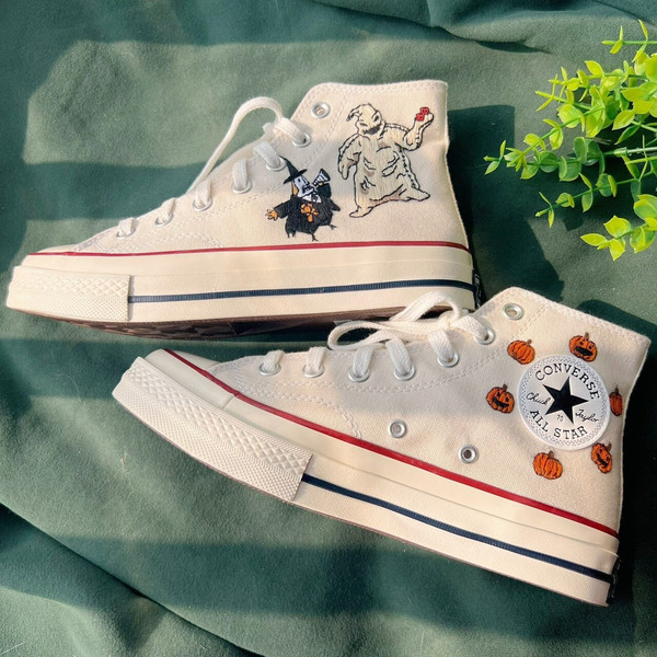 Embroidered ConverseCustom Logo Pumpkin ConverseEmbroidered Halloween Animation And FlowerConverse High Tops Chuck Taylor 1970sGifts - 1.jpg