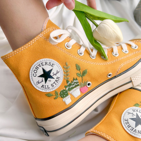 Embroidered ConverseFlower ConverseConverse High Tops Chuck Taylor 1970sCustom Logo FlowersEmbroidered Pot Of Plant - 5.jpg