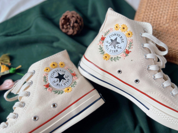 Embroidered ConverseFlower ConverseCustom Converse Flower RosesEmbroidered Converse High Tops Butterfly And Sweet Sunflower Garden - 5.jpg