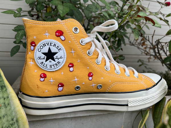 Embroidered ConverseMushroom ConverseEmbroidered Kawaii mushroomsMushroom GiftsMushroom ShoesConverse Chuck Taylor 1970sGift For You - 8.jpg