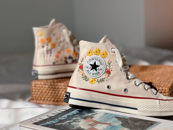 Embroidered ConverseSunflower ConverseCustom Converse PetEmbroidered Converse High Tops Butterfly Cat And Sweet Sunflower GardenGifts - 4.jpg