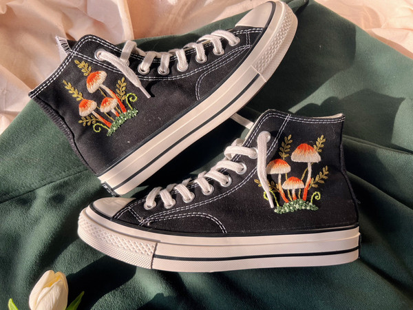 Embroidered Orange MushroomsConverse High Tops Chuck Taylor 1970sEmbroidered ConverseCustom Logo Mushrooms,FlowersEmbroidered Sneakers - 8.jpg