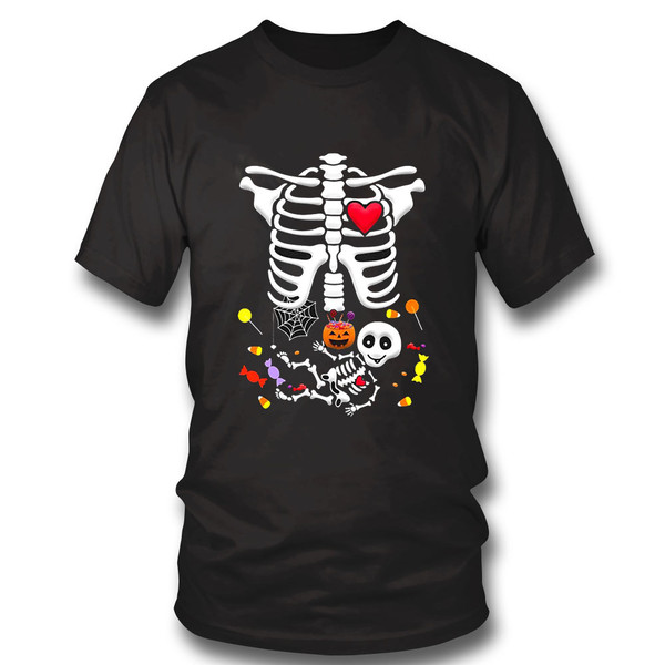 Skeleton Pregnant-shirt Maternity Baby Skeleton With Candy Halloween.jpeg