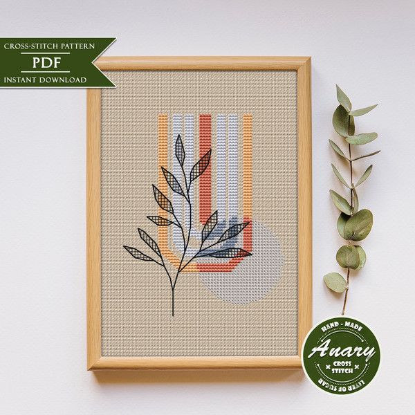 Leaves and Shapes Cross Stitch Pattern.jpg