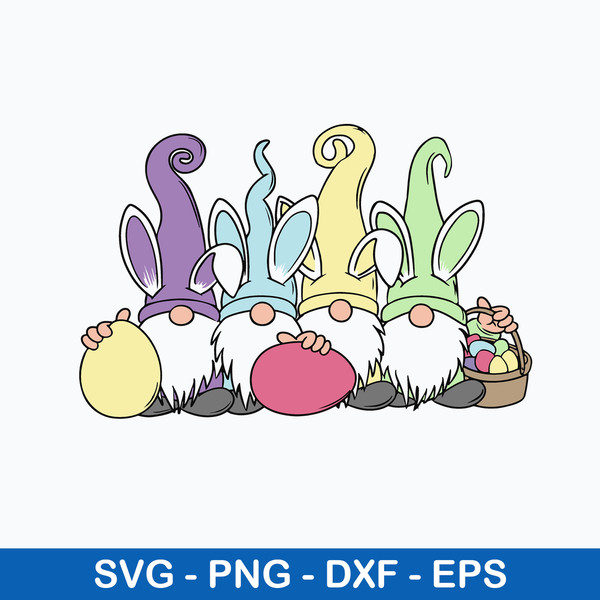 Easter Bunny Gnomes Svg, Gnomes Svg, Png Dxf Eps File.jpeg