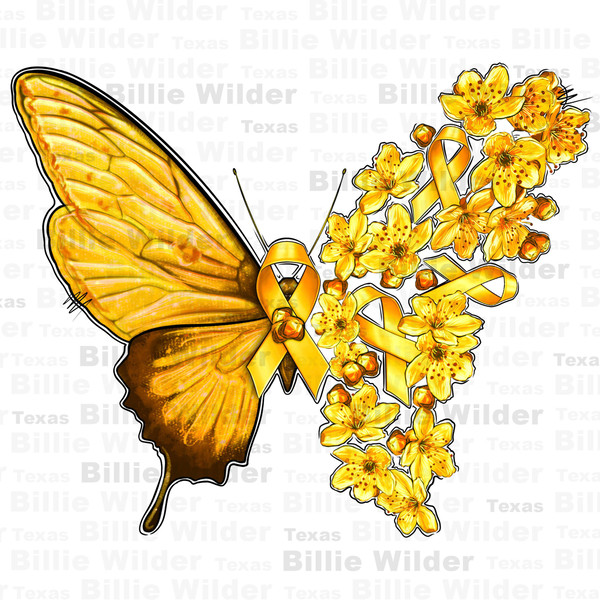 Flowers and Childhood Cancer ribbon butterfly png, Cancer png, Cancer Awareness png, Fight Cancer png, sublimate designs download - 1.jpg
