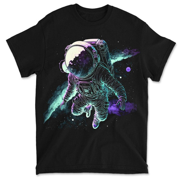 Spaced Out Space Man Art Graphic Print T-Shirt.jpg