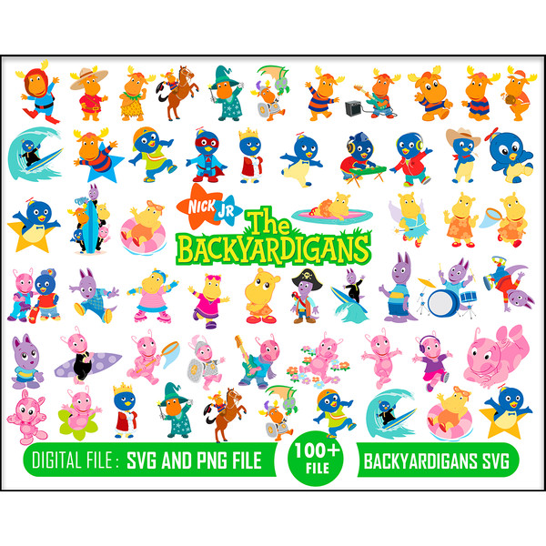 100 The Backyardigans svg, The Backyardigans cricut, Backyardigans layered svg, Backyardigans clipart, Backyardigans cut file.jpg