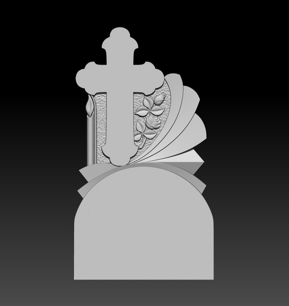 3D STL Model Tombstone with roses