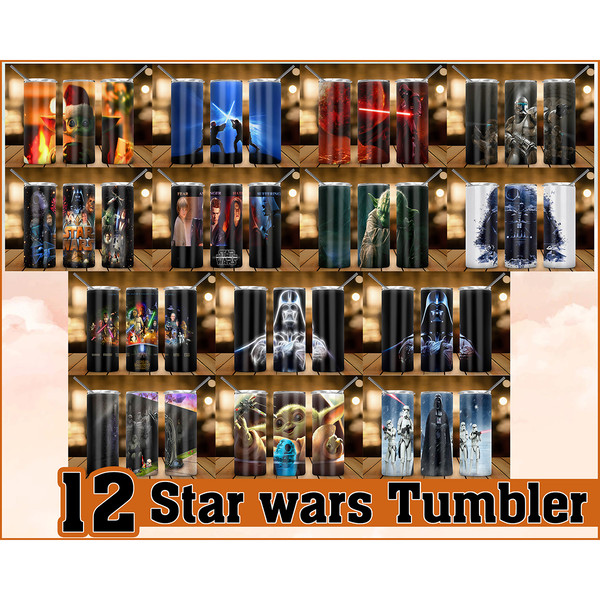 12 Star Wars Tumbler PNG, Star Wars Designs, Baby Yoda Tumbler File, Star Wars Sublimation PNG, Star Wars Digital Downloads.jpg
