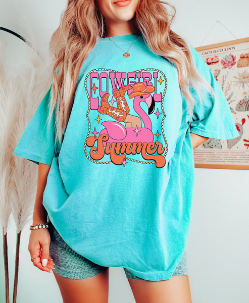 Comfort Colors Shirt, Cowgirl Summer Shirt, Cowgirl Shirt, Summer Shirt, Western Graphic Tee, Western Aesthetic, Nashville Shirt, Trendy - 1.jpg