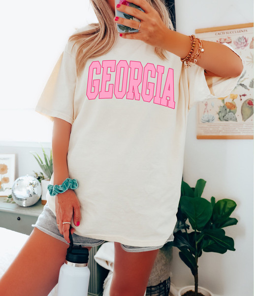 Comfort Colors Shirt, Georgia Shirt, GA Shirt, College Shirt, Game Day Shirt, Cute Georgia Shirt, Women's Georgia Shirt, Georgia Gifts, Tee - 6.jpg